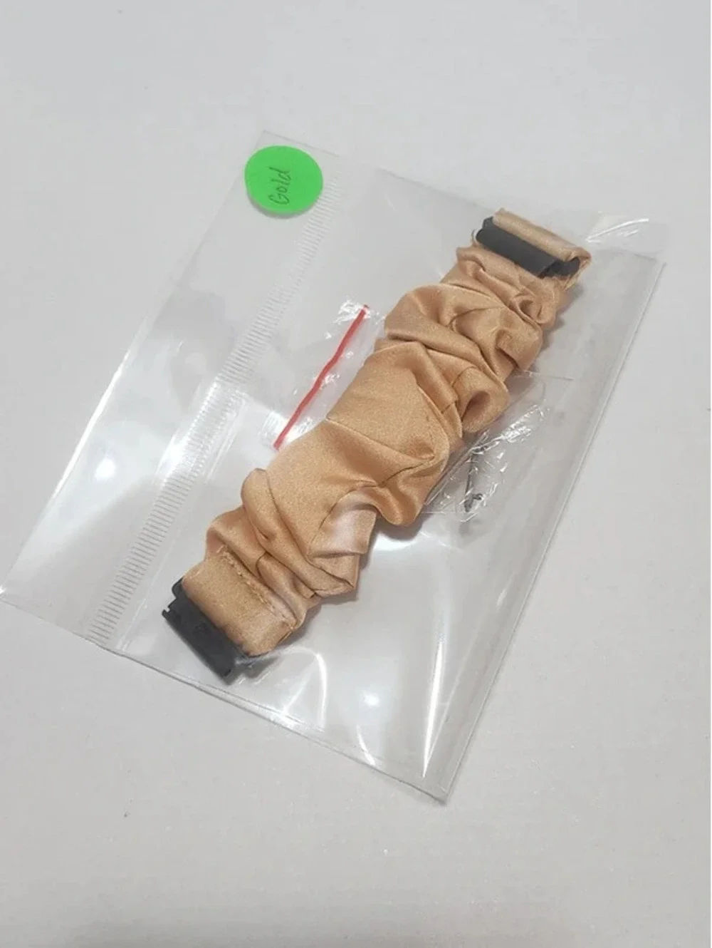 Scrunchies Watch Band for 20mm, Compatible with Samsung 7, 6, 5, 4  Color: Gold